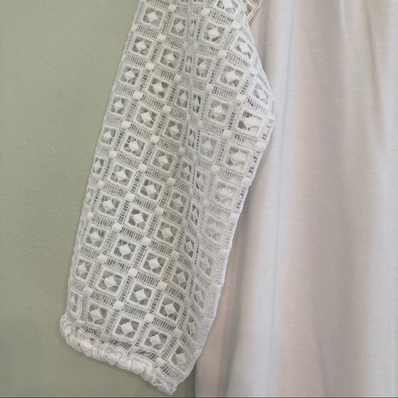 Talbots Petite white lace long sleeve top size large - Picture 3 of 9